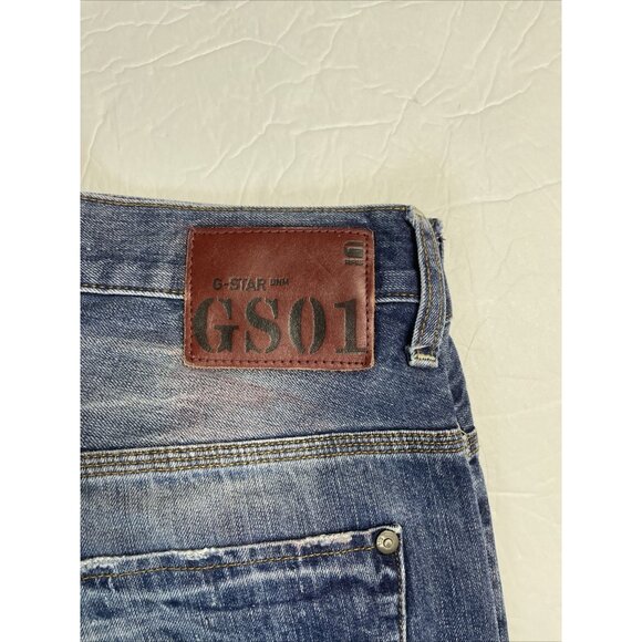 G Star Raw 01 Mens 30x32 Blue Denim Jeans New Radar Slim Blue - Picture 7 of 9